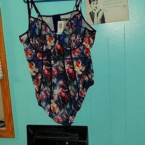 Flowered underwire bodysuit Nwt